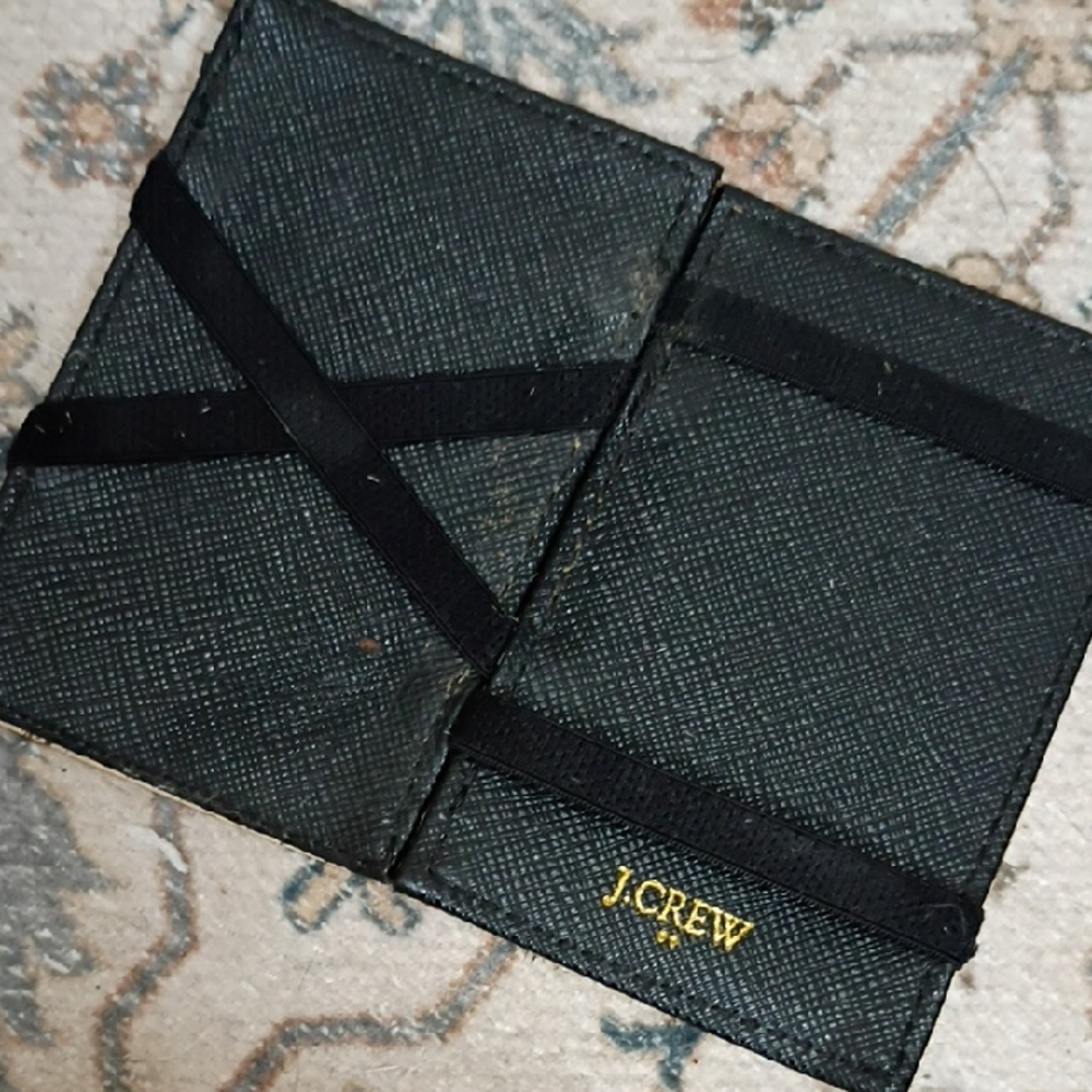 J. Crew Black and Gold Card Holder